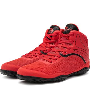 Ifrich Professional Men's Wrestling Shoes | Lightweight & Breathable Sport Sneakers 9 Red Black - Buy Online on GoSupps.com