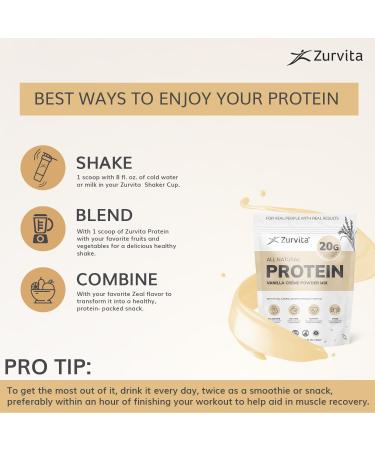 Zurvita Vanilla Créme Protein Powder Mix - 49 oz | 25g Protein Probiotics Digestive Enzymes & 24+ Vitamins - Low Calorie Superfood - Buy Online on GoSupps.com