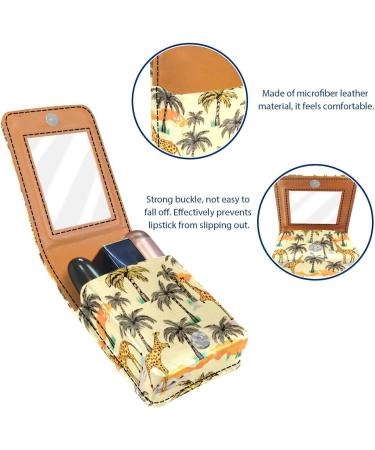 Travel Lipstick Organizer Case | Portable Makeup Bag with Mirror | Cute Cartoon Giraffe Design | Shop Internationally - Buy Online on GoSupps.com