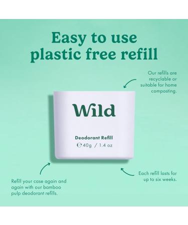 Wild - Natural Refillable Deodorant - Aluminium Free - Aqua Case with 3 x Fresh Cotton & Sea Salt Refill (40g) - Vegan & Eco-Friendly - Long Lasting Protection - 100% Natural Ingredients - Starter Kit Fresh Cotton & Sea Salt 40g (Pack of 3) - Buy Online on GoSupps.com