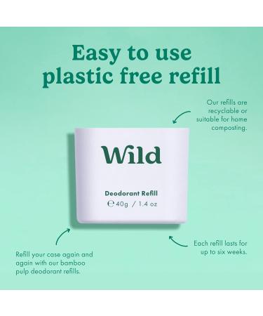 Wild - Natural Refillable Deodorant - Vegan & Eco-Friendly - Aluminum Free - Long Lasting Protection - Natural Ingredients - Starter Kit - Aqua Case Fresh Cotton & Sea Salt Refill - 1.4oz Fresh Cotton & Sea Salt 1.41 Ounce (Pack of 1) - Buy Online on GoSupps.com