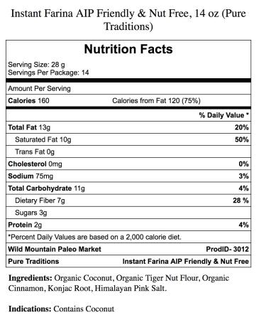 Instant Farina  AIP Friendly  Certified Paleo  Gluten & Grain Free (14 Ounce) 14 Ounce (Pack of 1) - Buy Online on GoSupps.com