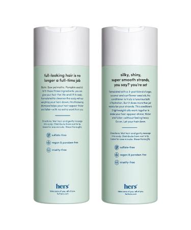 hers Triple Threat Shampoo & Conditioner Set for Women - Thickening, Moisturizing, Reduces Shedding - Color Safe - 2 Pack 6.4oz - Buy Online on GoSupps.com