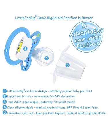 LittleForBig Bigshield Generation-II Adult Pacifier Astro Babies Blue Meowie Pattern - Buy Online on GoSupps.com
