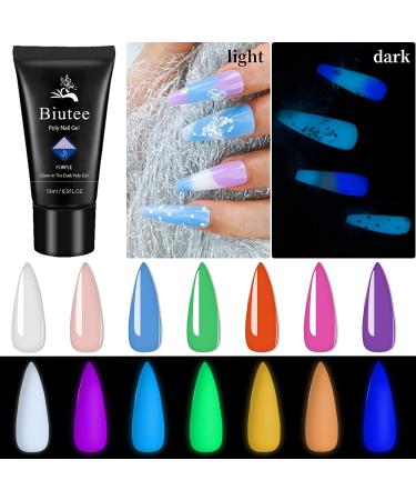 Glow in the Dark Nail Extension Gel Kit - 7 Luminous Colors for Professional Manicures and Christmas Gifts - All-in-One Poly Extension Gel Set for Starter Nail Technicians - Buy Online on GoSupps.com