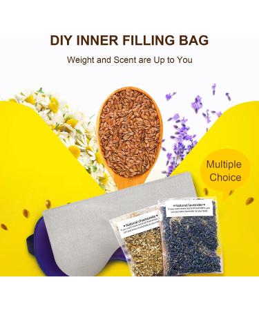 Weighted Heated Silk Lavender Eye Mask for Sleeping | Moist Heat Compress | Relieve Migraine, Sinus Pain | Washable Purple Design - Buy Online on GoSupps.com