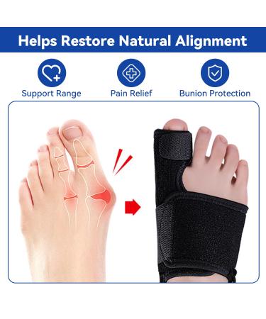 zhongko Bunion Corrector Toe Straightener Set 2 Bunion Splints With 2 Big Toe Bunion Protective Pads Hallux Valgus Relief Toe Corrector for Day/Night Support - Buy Online on GoSupps.com