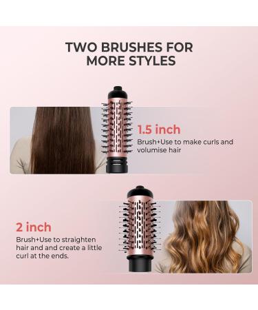 3-in-1 Hair Dryer Brush Set - Rotating Hot Air Spin Brush with Ionic Technology - Detachable Curling Brushes in Black & Gold - Buy Online on GoSupps.com