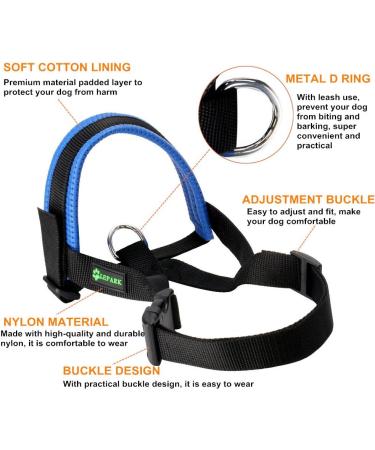 ILEPARK Adjustable Nylon Dog Muzzle - Stop Biting Barking & Chewing | Size M Blue - International Shipping Available - Buy Online on GoSupps.com