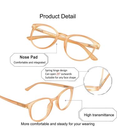 Blue Light Blocking Bifocal Reading Glasses for Men and Women - Oval Frame with Spring Hinge (+0.00/+1.50) - Champagne 1.5x - Buy Online on GoSupps.com