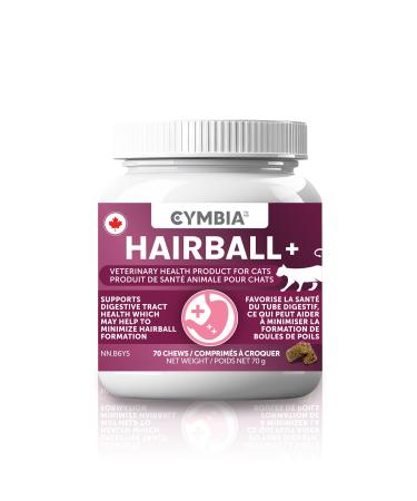 Cymbia Cat Hairball Support Chews Vet-Formulated Digestive Hairball Remedy Supports Skin and Coat with Omega-3 & Probiotics Cat Supplement 100% Vet Approved - Approx. 70 Days Supply