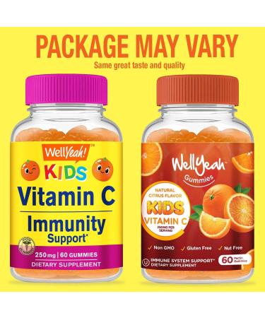 WellYeah Kids Vitamin C Gummies (250mg) - 60 Count - Immune Support for Children - Buy Online on GoSupps.com