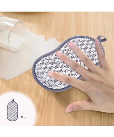 5-Pc Wet and Dry Multi-Purpose Dish Cloths - New Multi-Purpose No-Scratch Sponge Dish Cloths - Reusable Premium Sponge Scrubbing Pads - Buy Online on GoSupps.com