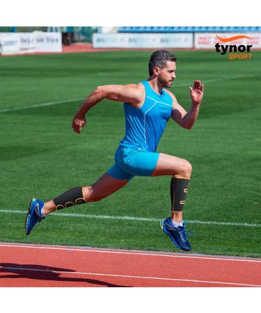 TYNOR Shin & Calf Support Neo - Black & Orange | Universal Fit | International Shipping Available - Buy Online on GoSupps.com