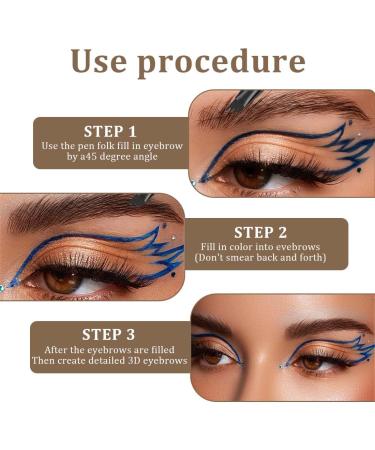 IKOPFLN Microblading Eyebrow Pen Water Resistant with 4 Fork Tips Light Brown Effortlessly Creates Natural Looking Eyebrows Light Brown - Buy Online on GoSupps.com