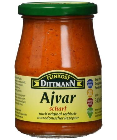 Feinkost Dittmann Ajvar Spicy Serbian Macedonian Sauce 340 ml 1 piece 1 340 ml (1 pack) - Buy Online on GoSupps.com