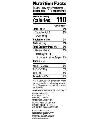 Made In Nature Organic Dried Apricots - Non-GMO Unsulfured 48oz Pack - Buy Online on GoSupps.com