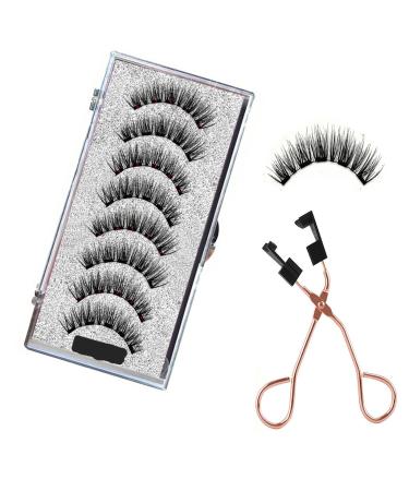 Dual Magnetic False Eyelashes Set Reusable Natural Look False Eyelashes Black Eyelashes No Eyeliner or Glue Required Lightweight and Easy to Wear 2 Pairs
