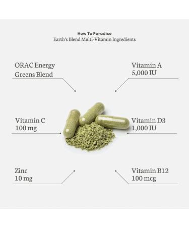 Paradise Herbs Earthâ€™s Blend One Daily Superfood Multi-Vitamin - No Iron, 30 Veggie Capsules - Buy Online on GoSupps.com