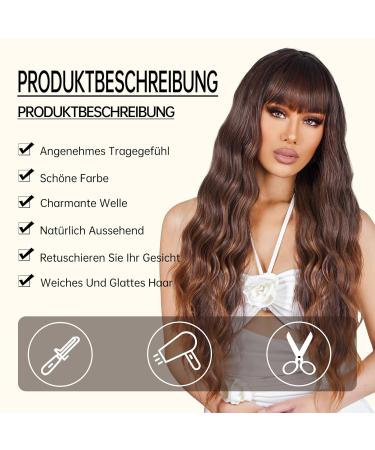 Testar 28 Inch Brown Wigs - Long Curly Synthetic Heat-Resistant Wig for Women | Dark Brown & Light Brown Mixed Ponytail | Perfect for Daily Wear & Cosplay - Buy Online on GoSupps.com