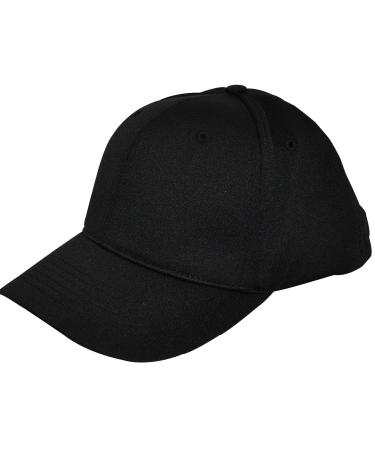 Smitty | HT-306 | 6 Stitch Flex Fit Umpire Hat | Baseball Softball | Black or Navy Choice | Umpire's Choice!  Black Medium (7 1/4 - 7 1/2)