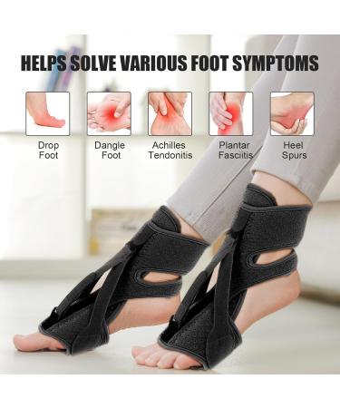 Plantar Fasciitis Night Splint Adjustable Orthotic Brace for Foot Drop Arch Pain & Achilles Tendonitis (Black) | International Shipping - Buy Online on GoSupps.com