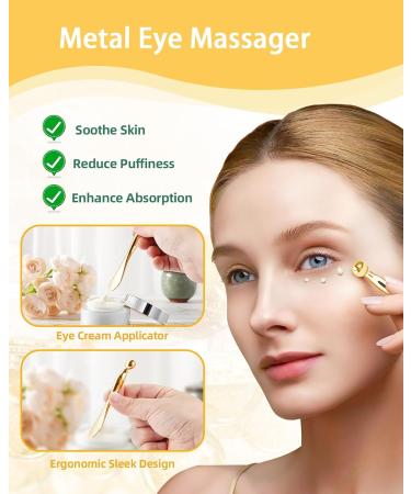 Buy Reusable Under Eye Patches - 2 Pairs Silicone Eye Wrinkle Masks with Metal Applicator & Tin Case - Gold - Buy Online on GoSupps.com