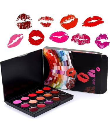 Makeup set including: a collection of 15 professional lipsticks richly pigmented matte and glossy finishes creamy texture in Lar colors - Buy Online on GoSupps.com