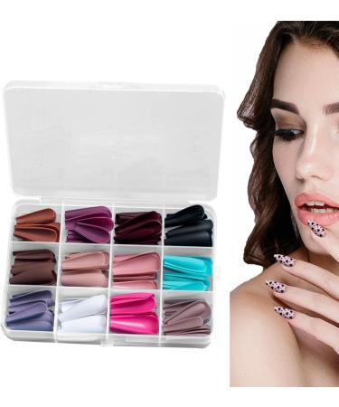 Stick on Nails | Matte and Glossy False Nail Tips - Full Long Ballerina Fake Nails Matte and Glossy False Nail for Women Girls Proidl Frosted Long Ballet - Buy Online on GoSupps.com