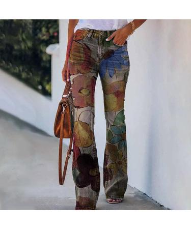 Beshionljs Women Long Running Pants with Pockets - Gold Print, High Waist XX-Large Sweatpants - Buy Online on GoSupps.com