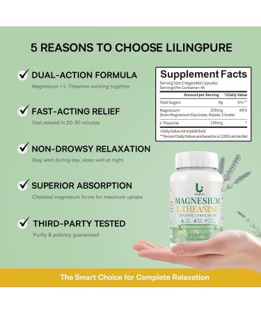 Triple Magnesium Complex with L-Theanine | 200mg Magnesium (from Glycinate, Malate, Citrate) + 100mg L-Theanine | Sleep & Stress Relief Supplement | 90 Capsules 90 Count (Pack of 1) - Buy Online on GoSupps.com