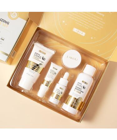 Korean Snail Essence Skin Care Kit Skincare Gifts for Women Include Gentle Cleanser Toner Eye Cream Serum Cream Long-Lasting Moisturizing & Nourishing Minimizes the Look of Wrinkles - Buy Online on GoSupps.com