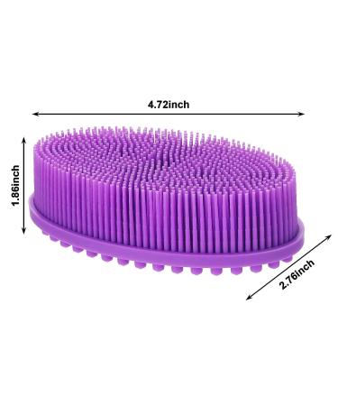 3-Piece Exfoliating Silicone Body Scrubber Set for Skin Exfoliation - Purple, Rose Red, Pink - Buy Online on GoSupps.com