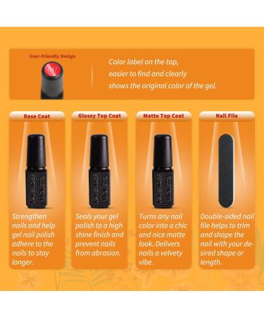 Lavender Violets 13 Pcs Gel Nail Polish Set | Temperature Colour Changing | UV LED Soak Off | Manicure Starter Kit with Base Coat, Matte Top Coat, and Nail File - Twilight Forest-683 - Buy Online on GoSupps.com