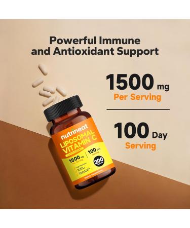 NutriNeat Liposomal Vitamin C 1000mg Vitamin C Liposomal Skin Vitamins Advanced Fat-Soluble Vitamins C Capsules for Immune Health & Antioxidant Support Gentle on Stomach No Artificial Fillers - Buy Online on GoSupps.com