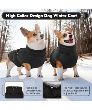 Kuoser Winter Dog Coat | Warm Reflective Jacket for Small Dogs | Black & Gray | Ideal for Cold Weather - Buy Online on GoSupps.com