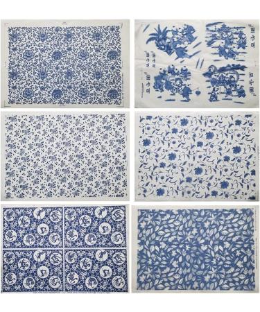 Ceramic Decals Transfer Paper Set - 6Pcs Flower Designs for Pottery & Ceramics - Buy Online on GoSupps.com