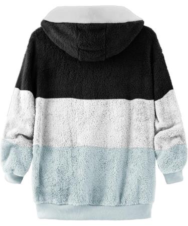 Hanxiulin Women's Long Hooded Fleece Jacket - Plush & Cuddly Winter Coat (5XL Light Blue) - Perfect for Cold Weather - Buy Online on GoSupps.com