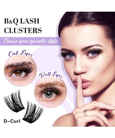 D Curl Cluster and Individual Lash Extensions Kit - 208 PCS 8-16mm Wispy Soft False Lashes - DIY Volume Eyelash Extensions - Comfortable Band - B06+B06 - Buy Online on GoSupps.com