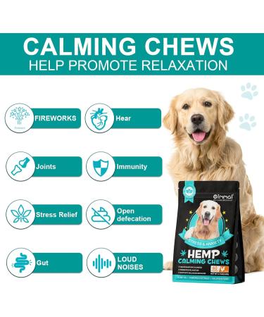 Calming Dog Treats for Anxiety - Calming Hemp Treats for Dog - Dog Anxiety Relief with Hemp Oil Natural Stress Relief During Firework Storm Separation - Chicken Flavor Chewing Treats - 60 Count - Buy Online on GoSupps.com