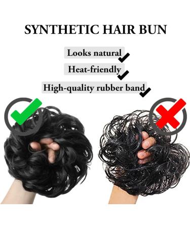SARLA 2PCS Messy Hair Bun Hair Piece Small Scrunchies Synthetic Bun Hairpieces - Light Honey Blonde Updo Hair Extensions for Women and Girls - Buy Online on GoSupps.com
