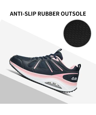 AOV Women Arch Support Walking Shoes | Comfortable Orthotic Non Slip Sneakers | Foot Pain Relief | Size 5.5-11 | Allblack/Pink - 8 - Buy Online on GoSupps.com