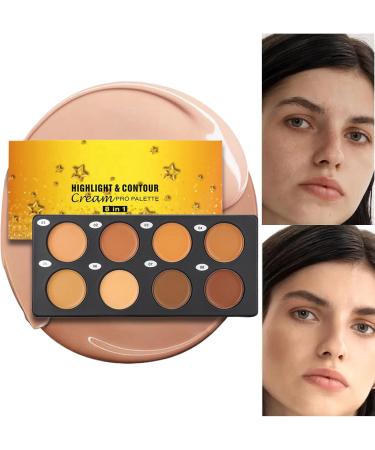 Cream Contour Palette - 8 Long-Lasting and Smudge-Resistant Face Makeup Shades Cream Contour Concealer and Color Corrector Palette For Home and Travel - Buy Online on GoSupps.com