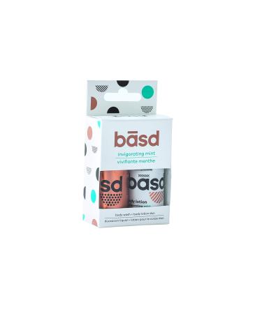 Basd Invigorating Mint Natural Skin Care Travel Size Set  Includes Body Lotion & Body Wash  TSA Approved  Moisturizing  Vegan  Hypoallergenic