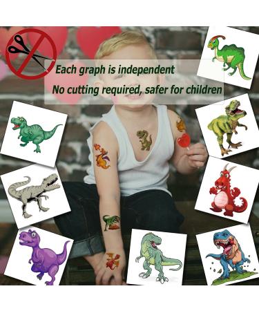 Tazimi 40 PCS 3D Dinosaur Temporary Tattoos - Waterproof Kids Tattoos for Boys & Girls | Perfect Dinosaur Party Favors - Buy Online on GoSupps.com
