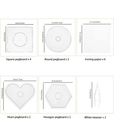 Dedoot Perler Bead Pegboards Set - 18 Pieces 5mm Clear Plastic Design Boards for Kids DIY Craft - Includes 10 Boards, 6 Ironing Paper, and 2 Beads Tweezers - Buy Online on GoSupps.com