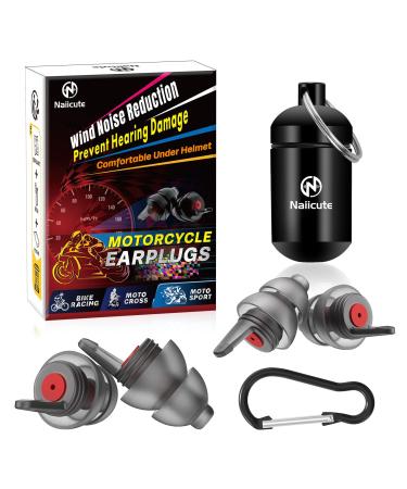 Ear plug motorcycle 2 pairs still audible - to dampen wind noises reusable hearing protection earplugs for motorcyclists bicycle racing touring 2 sizes suitable for all audiences cool black