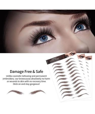Molain 4D Hair-like Temporary Eyebrow Tattoos Stickers - 6 Sheets, Waterproof & Long-lasting Eyebrow Colors - Realistic Transfers for Grooming & Shaping - High Arch Style in Brown - Buy Online on GoSupps.com