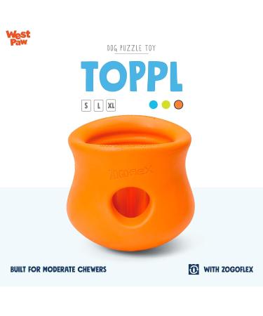 Zogoflex West PAW Toppl Toy - 10cm Tangerine Orange - Durable & Safe for International Shipping - Buy Online on GoSupps.com